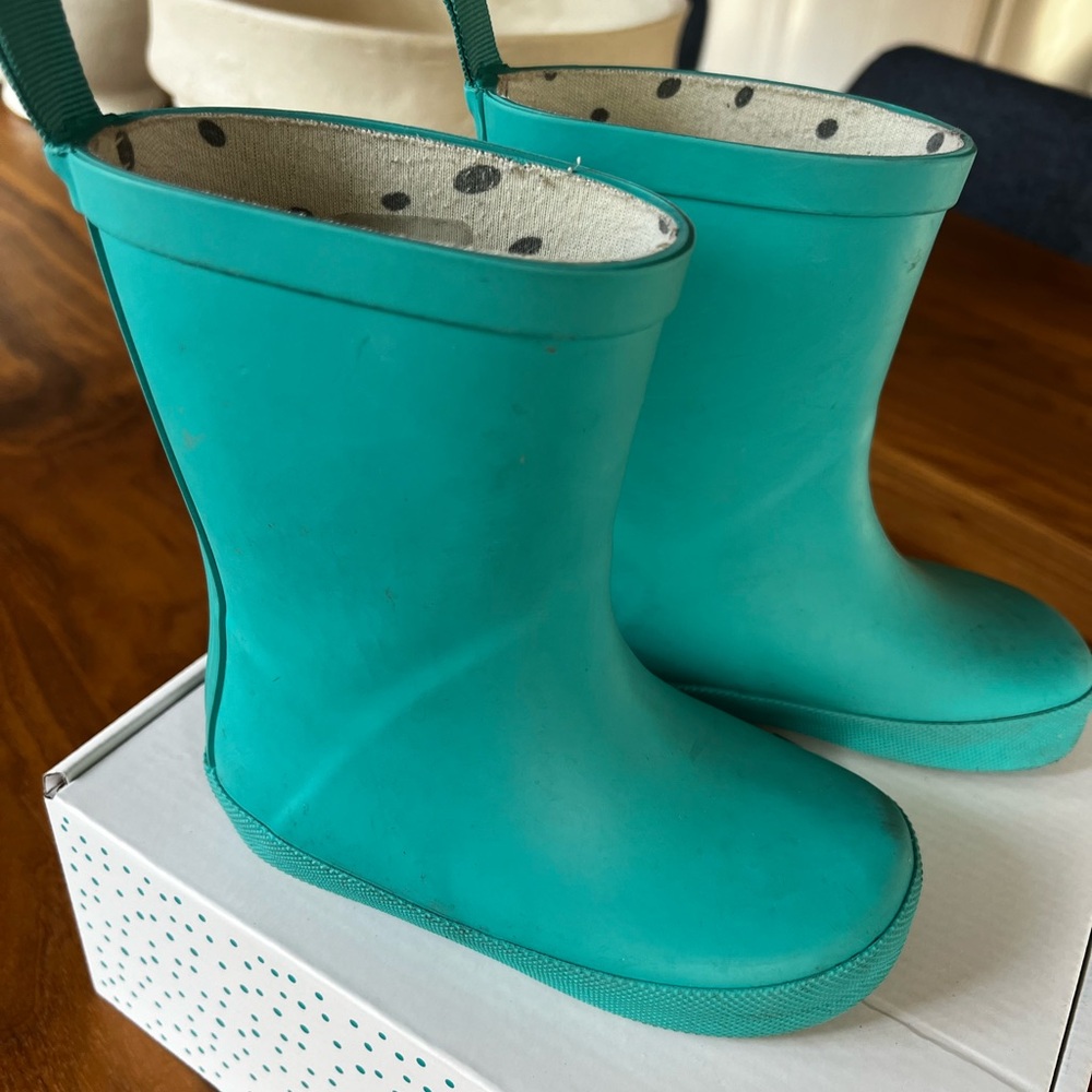 Ten Little Teal Rain Boots